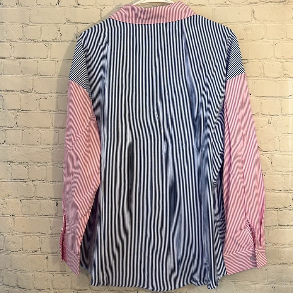 Amazon New color block pinstriped button down shirt - Picture 5 of 8